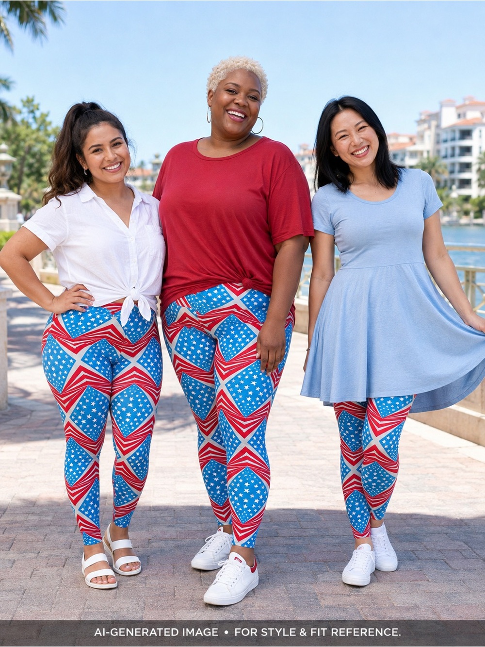 LuLaRoe Red White Blue Stars & Stripes Patriotic Leggings